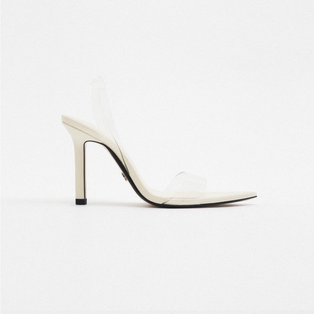White vinyl zara shoes